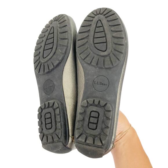 LL Bean Bronze Leather Loafer Moccasins Sz 8 - Picture 3 of 8